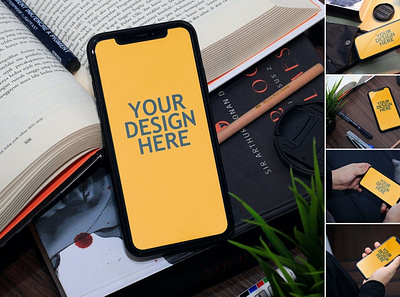 Iphone XR - Realistic Mockup apple artwork branding business customized design device graphic iphone mockup photo product promotion realistic scene screen service showcase template