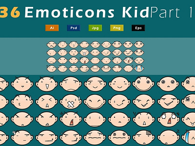 36 Emoticons Kid - Pack 1
