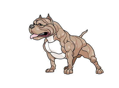 Pitbull animal art artwork cartoon character character design design dog doodle drawing envato envatoelements graphic illustration nature partner pet pitbull tongue vector