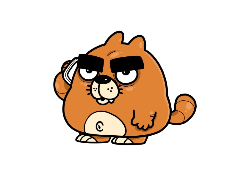 Cat on phone android animal artwork call cartoon cat character character design design doodle drawing envato envatoelements graphic handphone illustration iphone pet talking vector