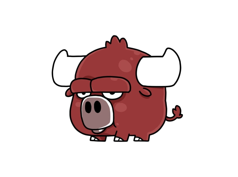 Chubby Bull animal artwork beef bull cartoon character character design chubby cow cute design doodle envato envatoelements fat graphic illustration taurus vector