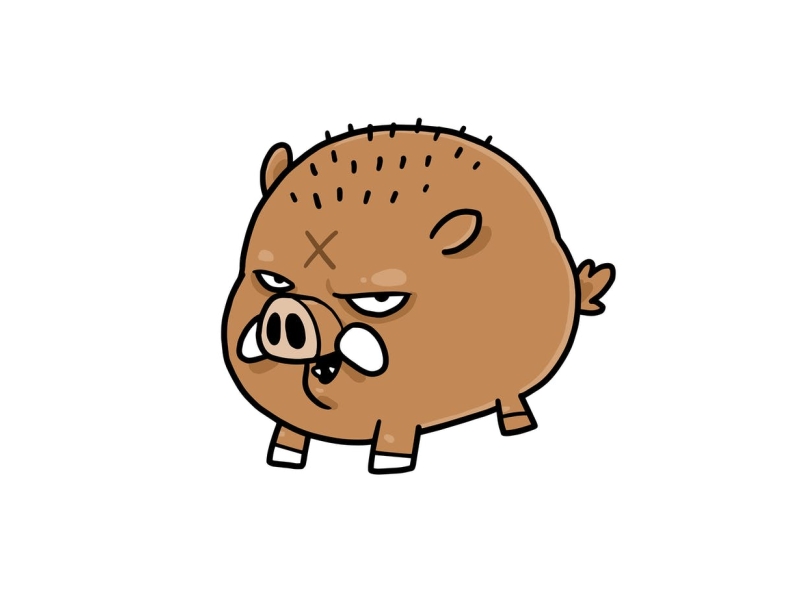 Wild Boar animal artwork boar cartoon character character design design doodle envato envatoelements feral graphic illustration nature pig species swine vector wild