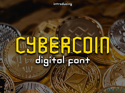 Cybercoin - Digital Font artwork bitcoin blockchain branding btc coin crypto cryptocurrency currency design digital display doodle envato ethereum exchange font mining nft trade