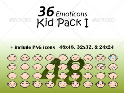 36 Emoticons Kid Pack I