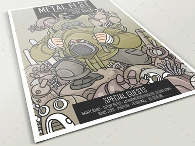 Metal Fest Poster character design design envatomarket flyer graphic graphicriver illustration metal poster salvage