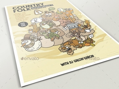Country Folk Poster folk country poster illustration graphicriver flyer graphic design envatomarket character design