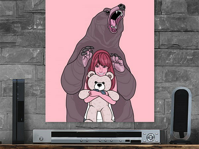 Madly Jealous animal bear character design design drawing graphic illustration poster wallpaper