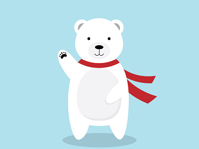 Cartoon polar bear 2022 adobe illustrator bear cartoon christmas cute design graphic design holidays illustration polar bear waving winter