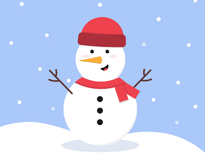 Cute cartoon snowman - Hello winter 2022 adobe illustrator cartoon christmas cute design graphic design holiday illustration snow snowman winter