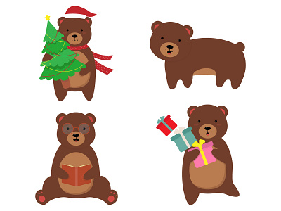Cute cartoon bear set 2022 adobe illustrator animal bear book cartoon character christmas cute design graphic design holiday illustration set