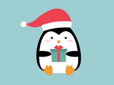 Cute Christmas penguin 2022 adobe illustrator bird cartoon character christmas cute design gift graphic design hat holiday illustration penguin
