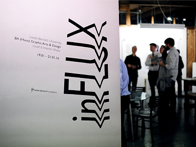 InFLUX Exhibition Branding branding design environmental design graphic design logo design typography