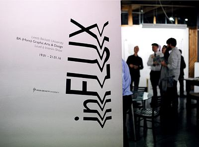 InFLUX Exhibition Branding branding design environmental design graphic design logo design typography