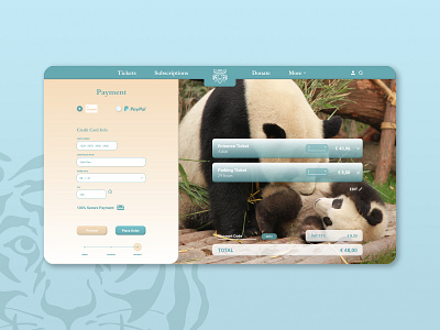 Credit Card Checkout page for a Zoo