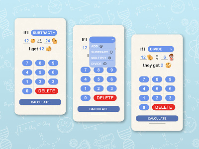 Simple Calculator App for Children app calculator children dailyui dailyui004 math mobile simple