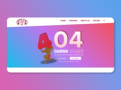 404 Error Page for a Gym Website 404 dailyui dailyui008 error fitness gradient gym illustration interface web website