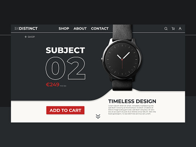 E-Commerce Webshop for Watches black white dailyui dailyui012 ecommerce minimal minimalistic shop watch watch shop web webshop website