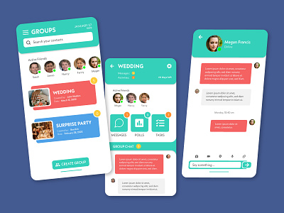 Messaging App for Planning Events app dailyui dailyui013 event message messaging app messenger mobile organizer planning