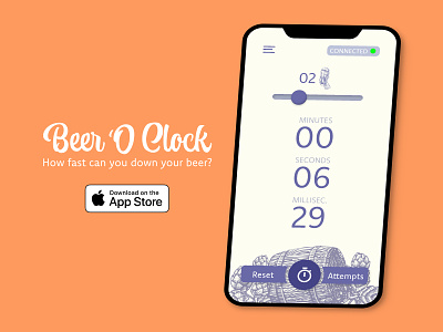 Timer App for a Drinking Game app countdown dailyui dailyui014 drinking game mobile simple timer vintage