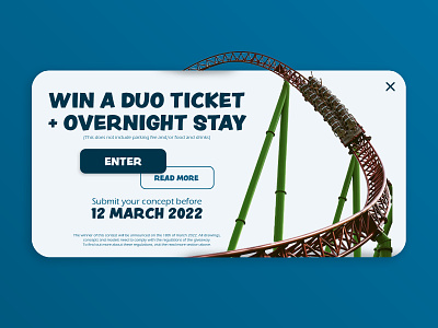Web Pop-Up for a Giveaway Contest contest dailyui dailyui016 giveaway overlay popup rollercoaster simple themepark web website