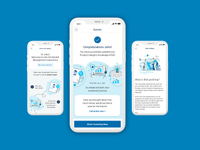 Investment Onboarding Mobile App UI illustration investment mutual fund onboarding signup