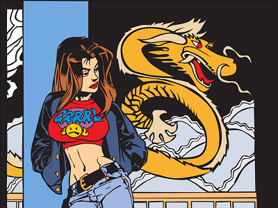 Dragon Girl coreldraw 9 dragon girl illustration