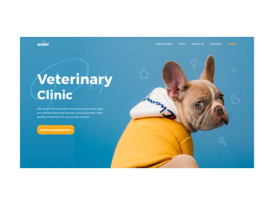 Vet clinic design homepage illustration landing line logo typography ui web