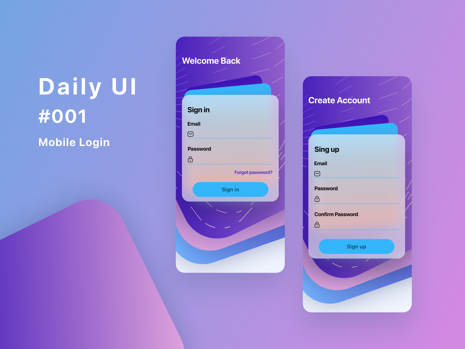 Daily UI #001 - Mobile Login by George Billis on Dribbble