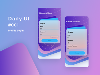 Daily UI #001 - Mobile Login app design daily 100 challenge daily ui dailyui design login login design login screen mobile mobile app mobile ui sign in sign up