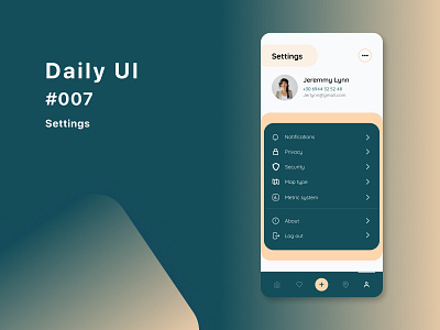 Daily UI #007 - Settings 007 app design daily 100 challenge daily ui daily ui 007 dailyui dailyuichallenge mobile mobile app mobile ui settings ui ui 007 ui design