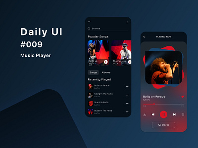 Daily UI #009 - Music Player 009 daily daily 100 challenge daily ui daily ui 009 dailyui dailyuichallenge mobile app mobile ui music music app music player spotify ui