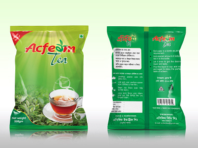 Tea Packet Design (Both Side) branding design logo minimal mockup packaging packaging design tea packaging typography