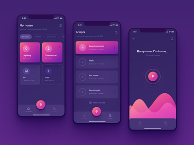 Smart Home App app dark app dark mode dark theme dark ui home smart home smart home app smarthome ui ux