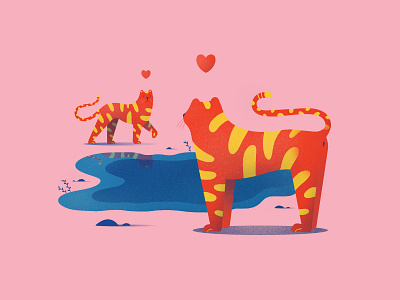 Ocelove animal art cats color color palette colorful colors digital digital illustration felines illustration illustrazione love