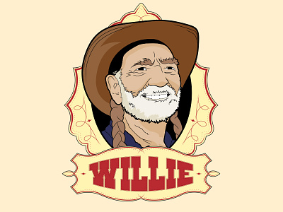 Willie! country cowboy illustration weed western willie nelson