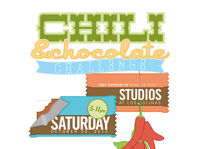 Chili & Chocolate Challenge chili chocolate illustration kids poster typography