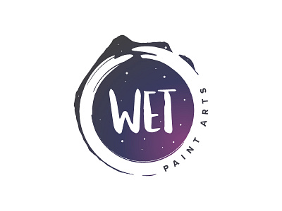 Wet Paint Arts artist galaxy logo paint brush painter stars stroke