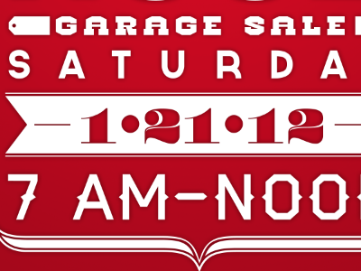 Garage Sale garage red rubbish sale typography