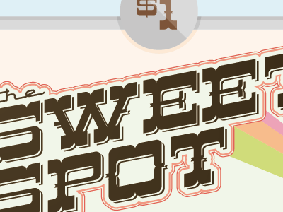 The Sweet Spot Slots casino illustration retro slots sweet spot typography