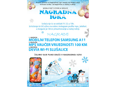 MPS flayer prize game adds banner banners flayer game illustration mobile prize snowflake snowman winter