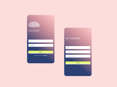 Get started with PATERNO app dailyui1 design sign in sign up ui