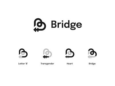 Bridge logo brand design brand identity branding bridge design gender gender identity graphicdesign heart logo logodesign transgender ui visualidentity