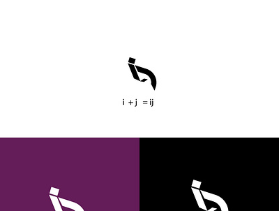 i +j = ij logo design brand logo design grafic icon identity illustration letter logo letter mark logo logo design monogram negative space typography vector water marks