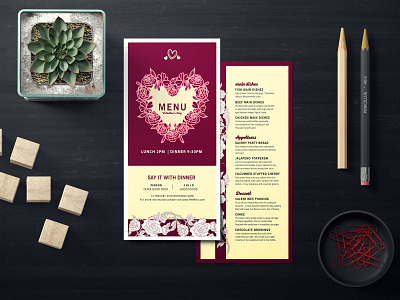 Prime Saint Valentine’s Day DL Menu PSD Template best design download free get good graphicdesign mockup new photoshop psd