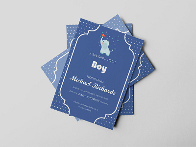 Boy Shower Invitation Design Template design download free get good good vibes graphicdesign mockup new psd psd download