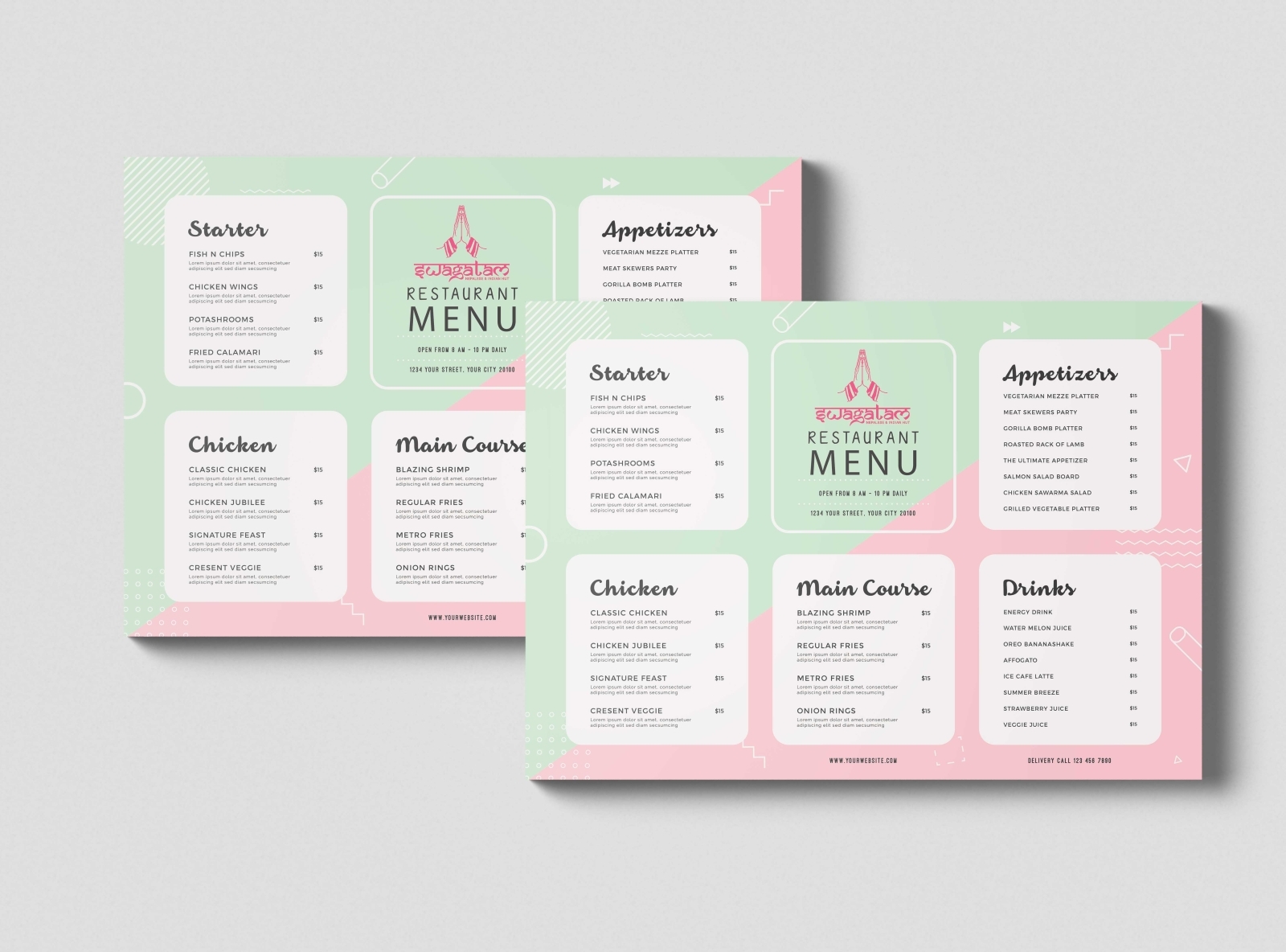 New A4 Landscape PSD Menu Template by Likitha liki on Dribbble