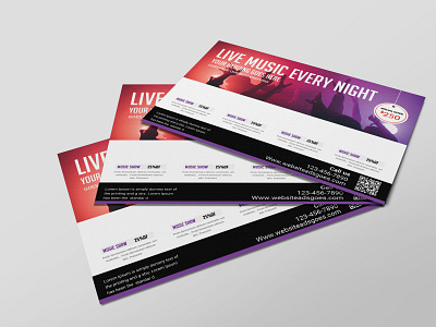 Live Music Postcard PSD Design Template