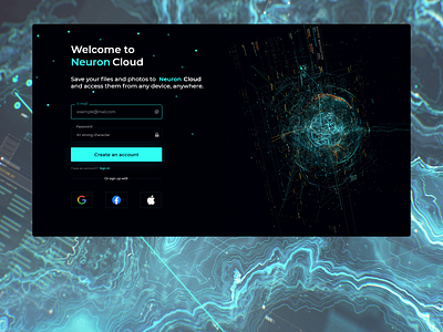 Neuron cloud design ui ux web web design xd