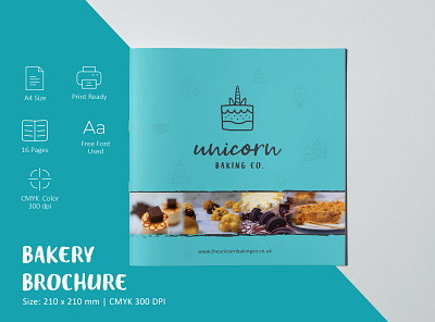Square Brochure Design | Bakery Brochure brochuredesign creativebrochure ebrochuredesign graphic design pamphletdesign square brochure
