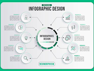 Infographic Design | Flow Chart | NEUMORPHISM